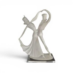 Lucite Dancing Couple Sculpture – Vintage 1960s – Mid Century Statue